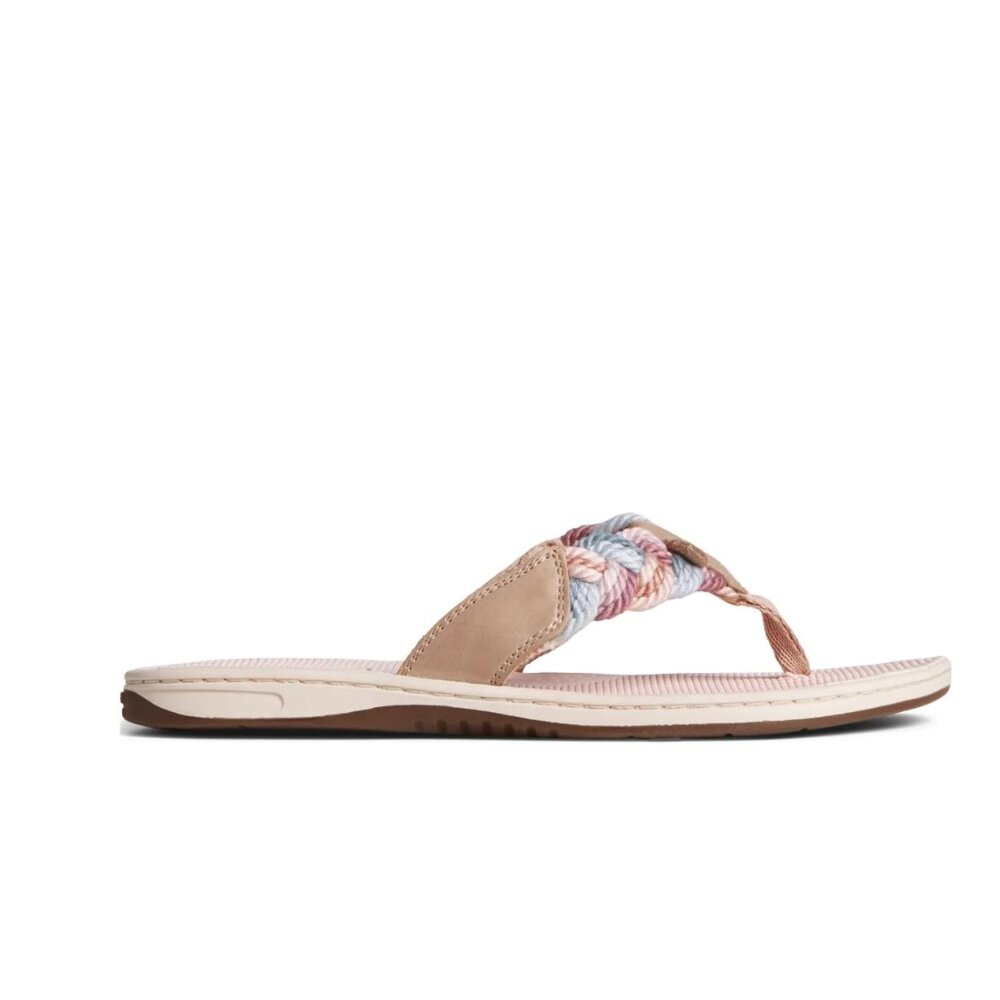 NIB Sperry Parrotfish Braided Sandal Flip Flop Thong Sandals, Flat Heel 6.5